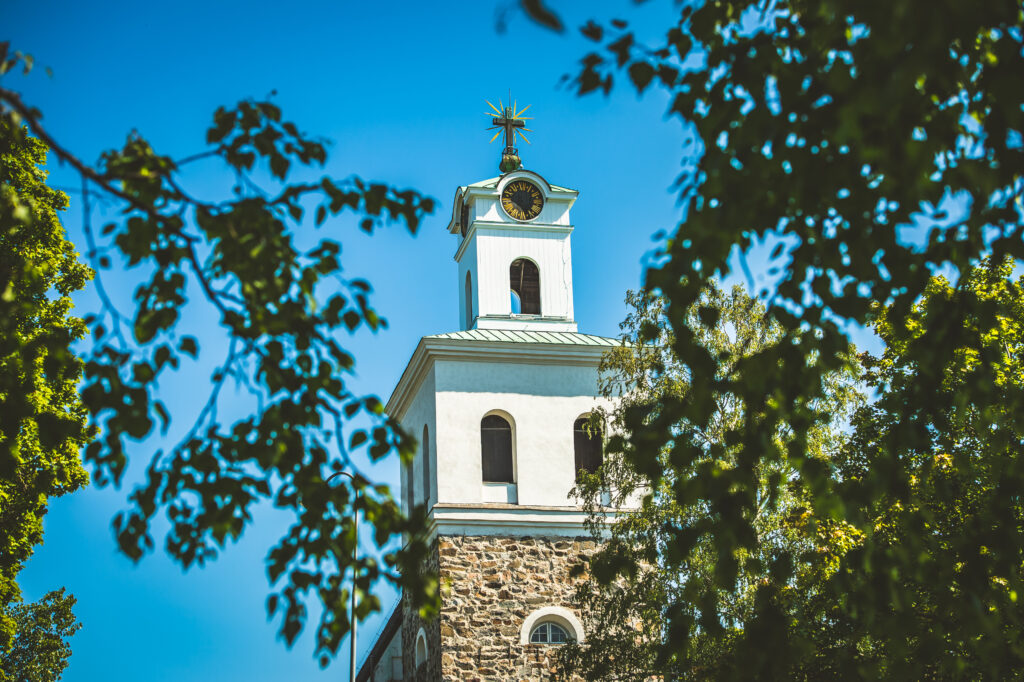 Church of the Holy Cross's tower during summer