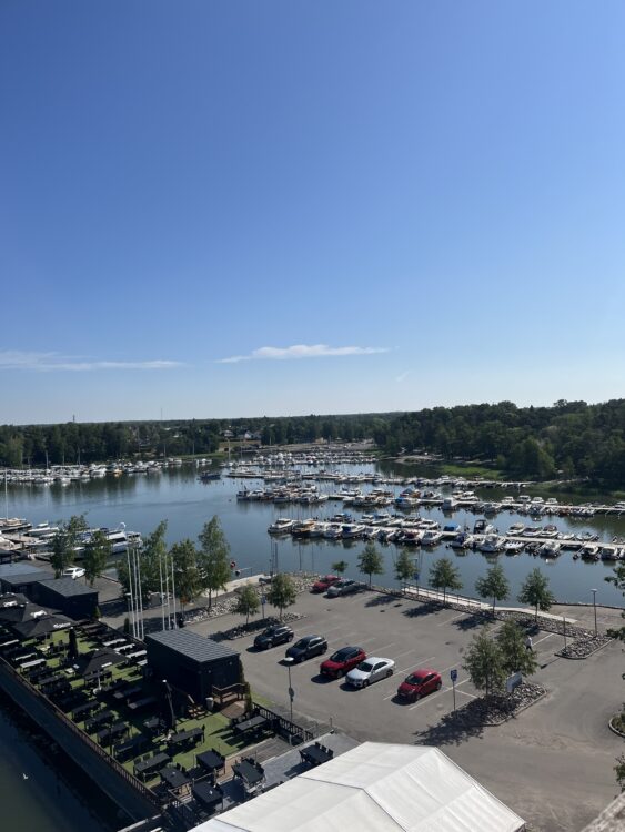 The syväraumalahti marine full of boats.