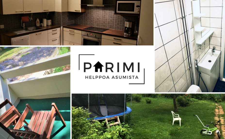 Photo collage of Parimi Oy's accommodation facilities.