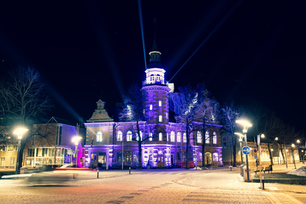 Lights at the Rauma Old City Hall.