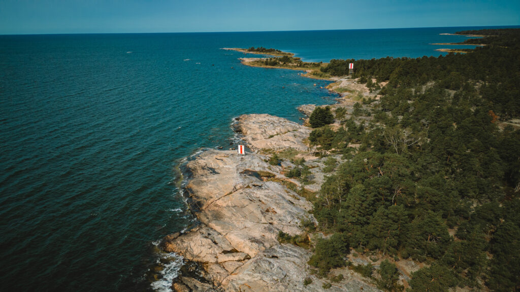 An aerial photo of the island of Nurmes.