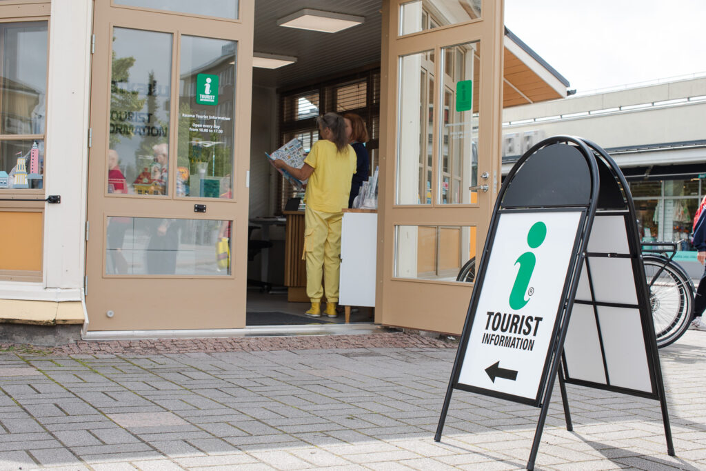 Tourist Information sign and office.