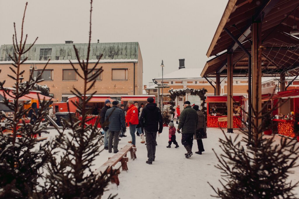 People in the Christmas Market.